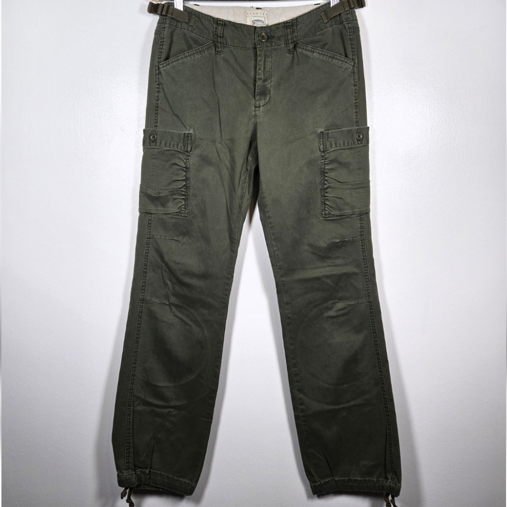 Vintage Y2K Old Navy Cotton Stretch Olive Green Grunge Cargo Pants Size 8